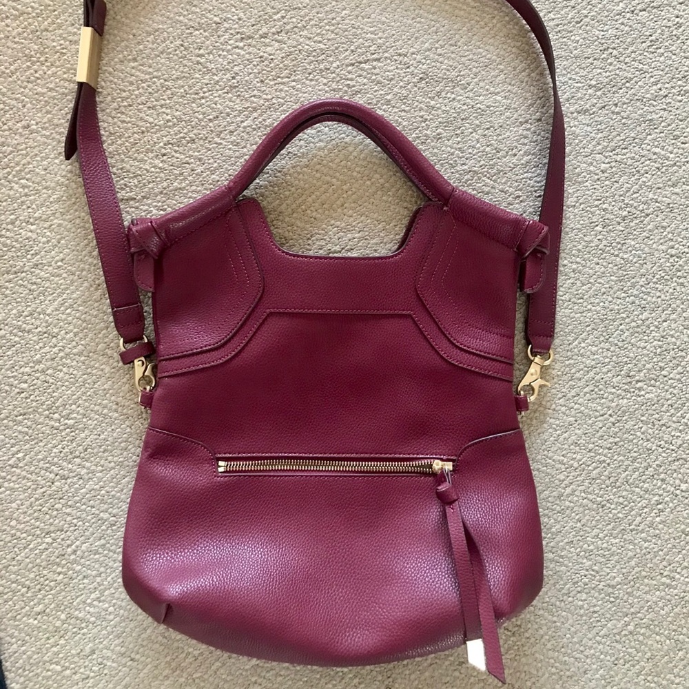 Maroon leather purse
